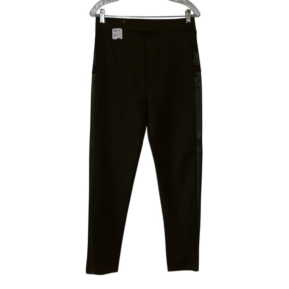 Forever 21 XL Olive Green Knit Pants w Faux Leather Insets - Picture 3 of 10